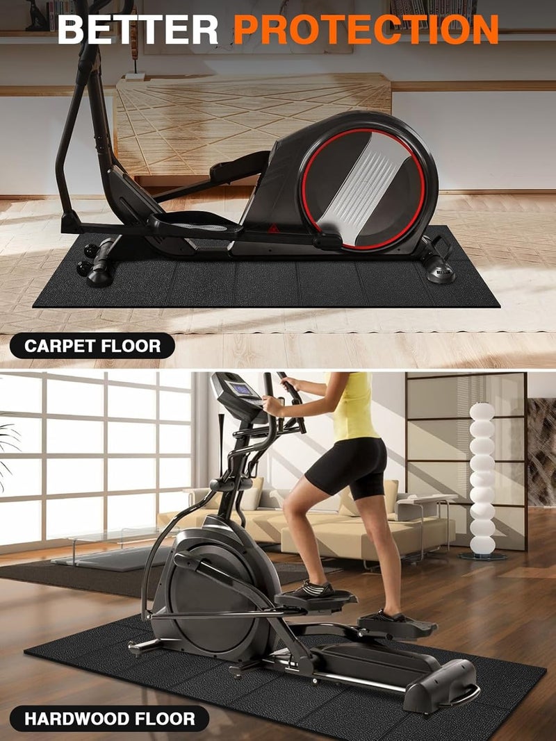 WERCHO Treadmill Mat 63"x30", Foldable Walking Pad Mat for Carpet Hardwood Floors 6mm Heavy-Duty Exercise Equipment Mat for Treadmill,Spin Bike,Elliptical Trainer,Exercise Equipment - Image 3